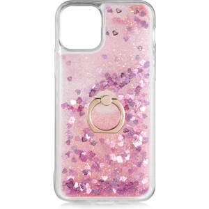 iPhone 12 Kılıf Pembe Liss Sulu Simli Silikon Kapak Esnek İnce Geliştirilmiş Dayanıklı Darbe Karşıtı Koruyucu Yeni Nesil Tasarım