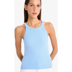 Slim Fit Dar Kesim Halter Yaka Basic Düz Fitilli Kaşkorse Atlet E2176AX25SP