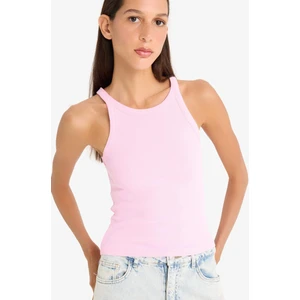 Slim Fit Dar Kesim Halter Yaka Basic Düz Fitilli Kaşkorse Atlet E2176AX25SP