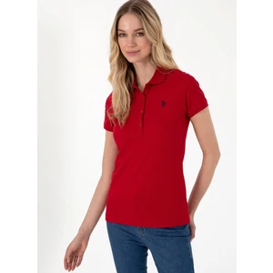 U.s. Polo Assn. Polo Yaka Kırmızı Kadın T-Shirt GTP-IY025