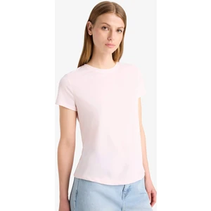 Regular Fit Bisiklet Yaka Basic Düz Kısa Kollu Tişört F4213AXNS