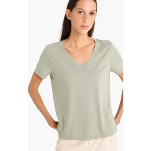 Regular Fit V Yaka Basic Düz Kısa Kollu Tişört F4214AXNS