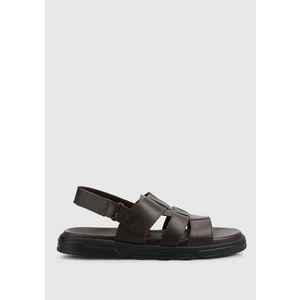 Kahve Deri Erkek Konfor Sandalet