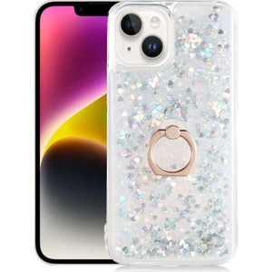 Apple iPhone 14 Kılıf Gümüş Liss Sulu Simli Silikon Kapak Orijinal Esnek Ince Geliştirilmiş Dayanıklı Darbe Karşıtı Koruyucu Yeni Nesil Tasarım (Apple iPhone 14, Gümüş)