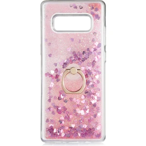 Samsung Galaxy Note 8 Kılıf Pembe Liss Sulu Simli Silikon Kapak Orijinal Esnek Ince Geliştirilmiş Dayanıklı Darbe Karşıtı Koruyucu Yeni Nesil Tasarım (Samsung Galaxy Note 8, Pembe)