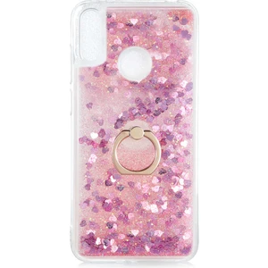 Huawei Y7 Prime 2019 Kılıf Pembe Liss Sulu Simli Silikon Kapak Orijinal Esnek Ince Geliştirilmiş Dayanıklı Darbe Karşıtı Koruyucu Yeni Nesil Tasarım (Huawei Y7 Prime 2019, Pembe)