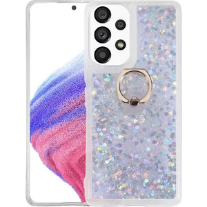 Samsung Galaxy A53 5g Kılıf Gümüş Liss Sulu Simli Silikon Kapak Orijinal Esnek Ince Geliştirilmiş Dayanıklı Darbe Karşıtı Koruyucu Yeni Nesil Tasarım (Samsung Galaxy A53 5g, Gümüş)