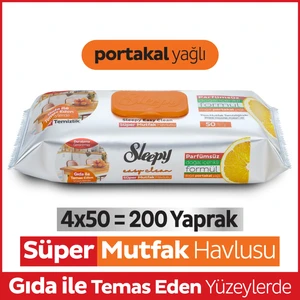 Easy Clean Süper Yüzey Temizlik Mutfak Havlusu&Mendili Portakal Yağlı 4X50 (200 Yaprak)

