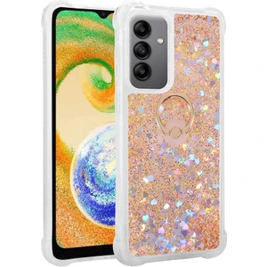 Samsung Galaxy A54 ile Uyumlu Kılıf Gold Liss Sulu Simli Silikon Kapak Orijinal (Samsung Galaxy A54 ile Uyumlu, Gold)