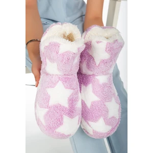 Kadın Peluş Tüylü Panduf Ev Botu Ev Ayakkabısı Kalın Hafif Taban