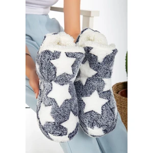 Kadın Peluş Tüylü Panduf Ev Botu Ev Ayakkabısı Kalın Hafif Taban