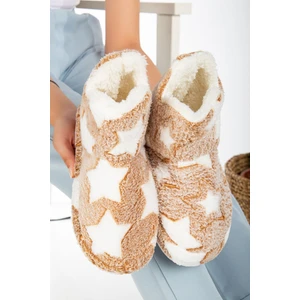 Kadın Peluş Tüylü Panduf Ev Botu Ev Ayakkabısı Kalın Hafif Taban