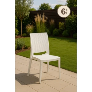 6 Adet Rattan Beyaz Sandalye - Bahçe&balkon&teras Sandalye