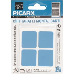Çift Taraflı Montaj Bandı Kare Mavi - 2 Adet