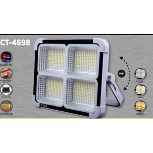 CT-4698 Miami Güneş Enerjili Solar 200 W LED Projektör - 6400K + 4000K + 3200K Çakar Işıklı