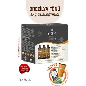 Brezilya Fönü & Keratin Saç Düzleştirme İşlemi Sağlayan ve Besleyen Çift Yönlü Yoğun Saç Bakım Seti