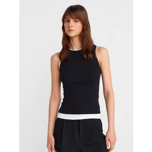 21086 Çift Görünümlü Kolsuz Top-Siyah