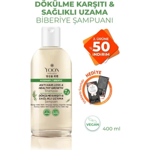 Saç Sağlıklı Hızlı Saç Uzamasına Yardımcı & Dökülen Saçlara Özel, 7 Aktifli Tuzsuz Biberiyeli Şampuan 400ML