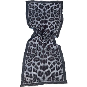Leopar Desen Bambu Kraş Şal Füme Renk