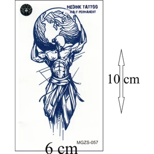1 Aylık Gerçekci Görünüm Atlas Dünya Geçici Dövme Tattoo