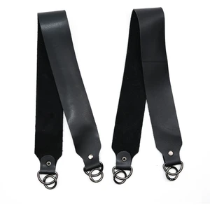 Siyah Deri Çanta Sapı Çifti