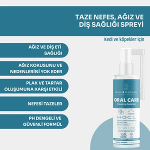 Kahu Naturals Ağız Diş Bakım  Taze Nefes Koku Tartar Plak  Günlük Bakım Kedi ve Köpek 75 ml