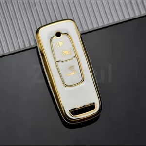 Honda Forza 2023-2024-2025 Anahtar Kılıfı Beyaz-Gold