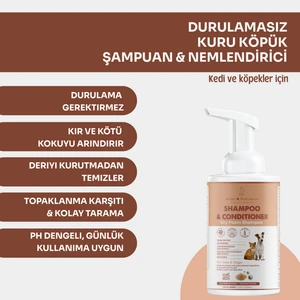 Kahu Naturals Kuru Köpük Şampuan ve Nemlendirici, Durulamasız, Kolay Tarama, Organik Içerikli, 350 ml