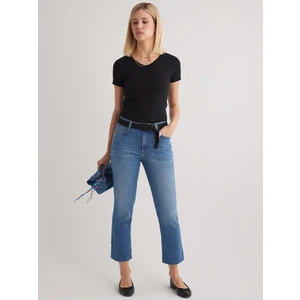 JUST UNIQUE DENIM J.U.D Julia 156 Normal Bel Lacivert Crop Flare Jeans Kadın