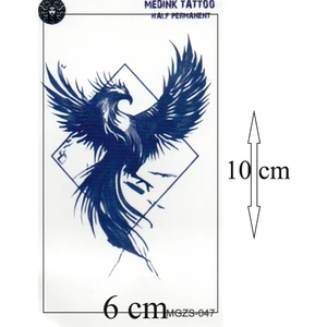 1 Aylık Gerçekci Anka Kuşu Dövme Geçici Tattoo Yapıştırma Etiket
