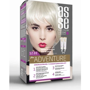 Adventure Set Saç Boyası, Kalıcı ve Canlı Renkler 1+1 İki Kullanım Seti (No:12.1 Extra Küllü Platin)