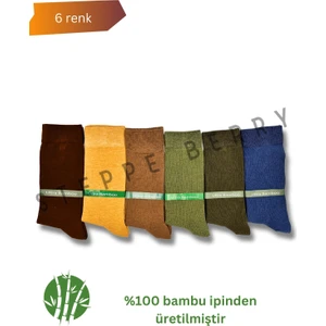 Steppe Berry 6'lı Erkek Dikişsiz Bambu Soket Çorap