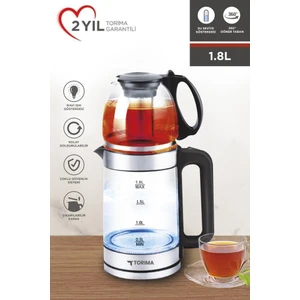 Ty-S888-049 Cam Çay Makinesi Kettle Ledli 1500w 1.8l Su Isıtıcı