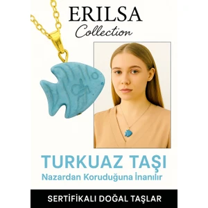 Sertifikalı Balık Model Firuze - Turkuaz Taşı Kolye – Şans, Koruma ve Ruhsal Huzur Taşı