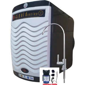 Chem Pompalı Gold Specıal 12 Litre 7 Filtre 14 Aşama Gümüş Iyon Tatlandırıcı Mineral Alkali 90 Gpd Nano Membranlı  304 Kalite Krom Musluklu 12 Litre Çelik Tanklı Su Arıtma Cihazı