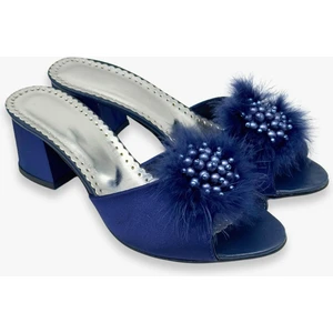 Kadın Tüylü ve Taşlı  Şık Günlük Ev Terliği Çeyiz Terliği Süslü Doğum Misafir Gelin Terliği