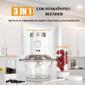 M2001 3'ü 1 Arada 2 Litre Doğrayıcı Cam Hazne- Kişisel Smoothie Blender-Öğütücü