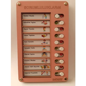 Eğitici Günlük Rutin Checklist Görev ve Sorumluluk Tablosu Pembe