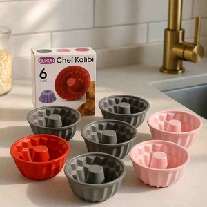 12LI Muffin Kap Seti Silikon Muffin Yıka Kullan