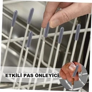 100 Adet Pas Önleyici Bulaşık Makinesi Sepet Çubukları Için Plastik Kapak Uçları Çizilmeleri Önler - Gri Renk
