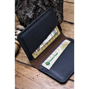 El Yapımı Hakiki Deri Kartlık Italyan Dikiş Premium Hakiki Deri Kompakt Kartlık