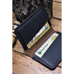 El Yapımı Hakiki Deri Kartlık Italyan Dikiş Premium Hakiki Deri Kompakt Kartlık