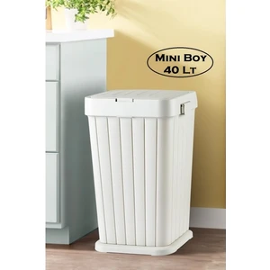 Minik Boy Kirli Çamaşır Sepeti Dokunmatik Kapak Çöp Kutusu Geri Dönüşüm Çok Amaçlı Kutu 40 Lt