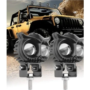 Baykuş LED Sis Farı Çakarlı 4 Fonksiyon Çift Renk Sarı-Beyaz Moto-Offroad-Suv-Iş Makinesi 1 Adet