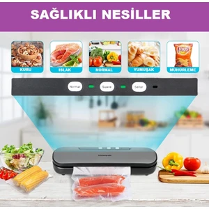 Küchen Pratic VS6910 Ev Tipi Elektrikli Vakum Makinesi + 10 Adet Vakum Poşeti