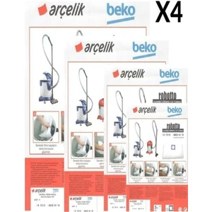 Eticaretarena 4 Paket 20 Adet Arçelik S 7610 Süpürge Modeli 5 Adet Toz Torbası Robotto