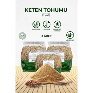 Ansa Pharma Keten Tohumu Taze Öğütülmüş 500 gr 3 Lü Ekonomik Paket (Sipariş Üzerine Öğütülür ve Paketlenir)