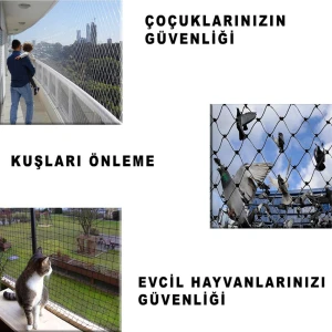 Balkon Filesi 3mt Boy Kedi Filesi Kedi Balkon Filesi Güvenlik Filesi Kuş Filesi