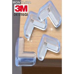 4 Adet Silikon Köşe Koruyucu Bebek Güvenliği 3m Bant Montaj Desteğiyle Tam Korumalı Güvenlik Ürünü