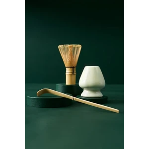 3 Parça Matcha Çayı Fırça ve Bamboo Whisk Tutucu ve Bambu Kaşık Set MT155